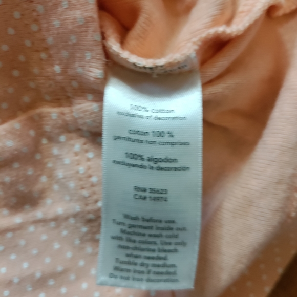 ❤️SOLD❤️ Carter's 2 piece peach polka dot outfit size 6 months baby girl - Picture 4 of 5